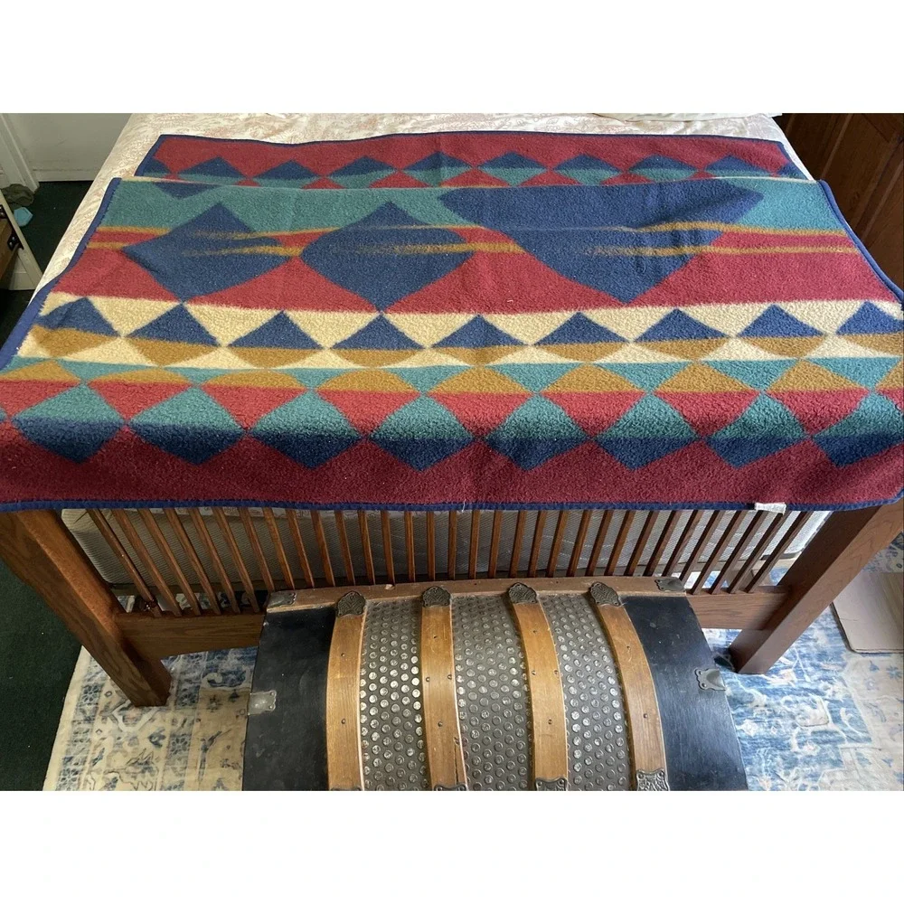 Large Thick Blanket or Couch Throw‎ Earth Tones 55x 74 In.